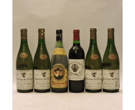 Assorted to include: Coteaux de Layon, 1959, four bottles (1-2cm, slight label damage); Faustino Rioja Gran Reserva, 1975, on