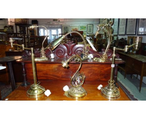 Eight 20th century table lamps of various designs including an Art Nouveau style lamp, (8). G8