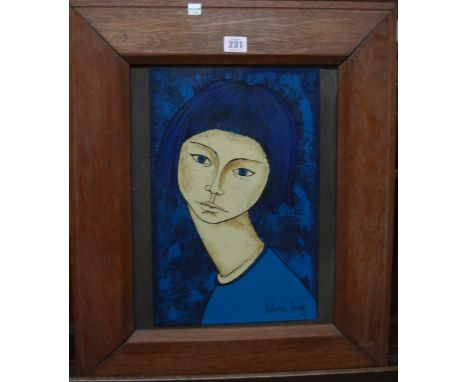 After Silvere Croix, Head study, colour print, 36cm x 23.5cm.  F9