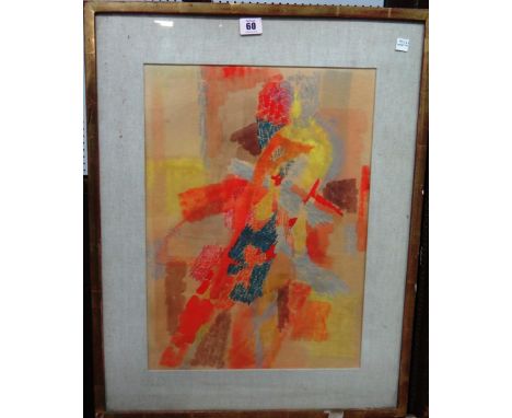 Continental School (20th century), Abstract, watercolour and pastel, indistinctly signed, 47cm x 33cm.  I1