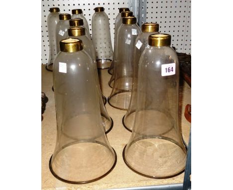 A group of twelve 20th century glass hurricane lamp shades, (12).   S4