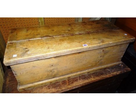 An early 20th century pine trunk, 90cm wide x 31cm high.  Dis