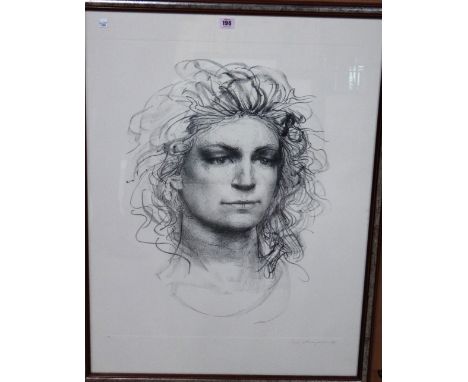 Pietro Annigoni (1910-1988), Head of a man, print, signed in pencil, 70cm x 56cm.  B9