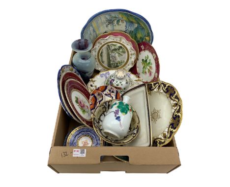 18th/19th century and later ceramics including cabinet plates, Newhall type saucer, slop bowl etc, together with various othe