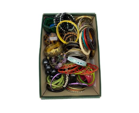 Large quantity of bangles, including a Michaela Frey style enamel bangle and white metal examples