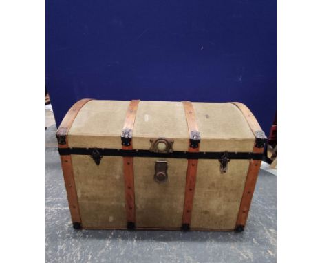 Domed topped canvas trunk 