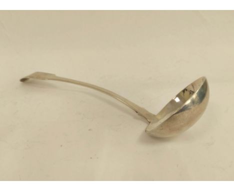 Scottish Provincial silver soup ladle, fiddle pattern, by David Gray, Dumfries c1830. 200g/7oz. 
