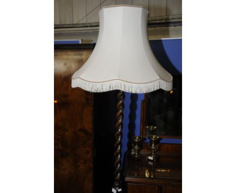 Oak barley twist standard lamp 