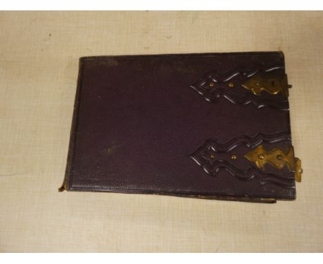 Victorian Photograph Album, oblong 8vo in embossed morocco with clasps, the leaves stamped "G.R. &amp; Co. Patent" &amp; part