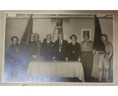 Girl Guides.&nbsp;&nbsp;Log book of a Guide Leader from Epsom (1929-1950's) with inserted commemorative ephemera on Jubilee, 