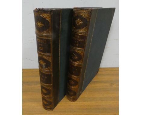 MEYNELL WILFRID.&nbsp;&nbsp;The Modern School of Art. 4 vols. in two. Eng. frontis &amp; many eng. plates. Quarto. Dark half 