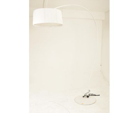 Contardi Divina Arco - A contemporary high end Italian designer floor standing arc lamp light. The lamp having a large white 