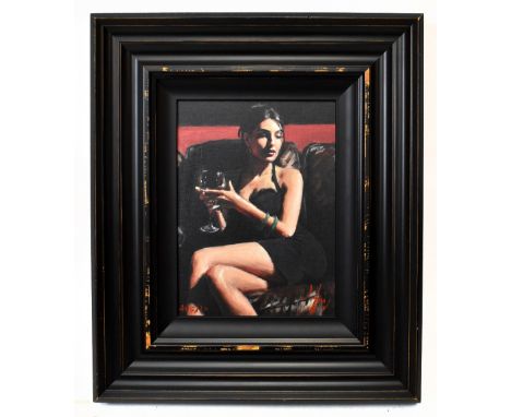 FABIEN PEREZ; signed limited edition giclee print, ‘Tess on Leather Couch’, printed signature and numbered AP 5/20, 30 x 22cm