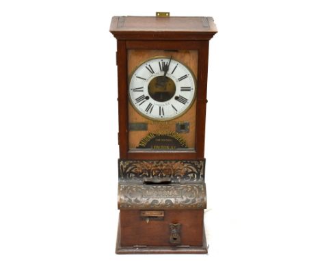 NATIONAL TIME RECORDER CO. LTD; a clocking-in timepiece, the chapter ring with Roman numerals, the case with transfer printed