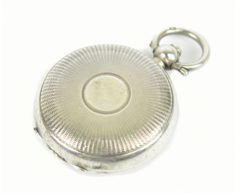 DENNISON; a hallmarked silver sovereign case with engine turned detailing, Birmingham 1913, length including loop 4.5cm.&nbsp