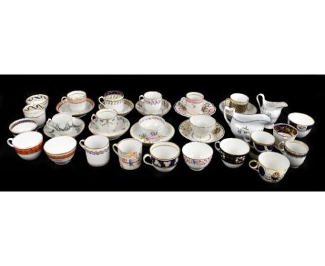 NEW HALL; a collection of late 18th/early 19th century porcelain, including a cream jug decorated with pattern number 1244, a