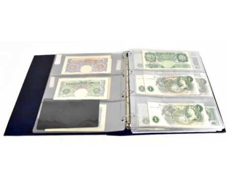 BRITISH BANK NOTES; a collection of British bank notes in a Hendon album, including a Catterns ten shilling note, a Peppiatt 