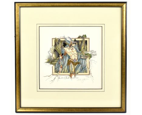 GRAHAM ILLINGWORTH (born 1953); pencil signed limited edition print, 'Cloak of Darkness', 193/295, 22 x 21.5cm, framed and gl