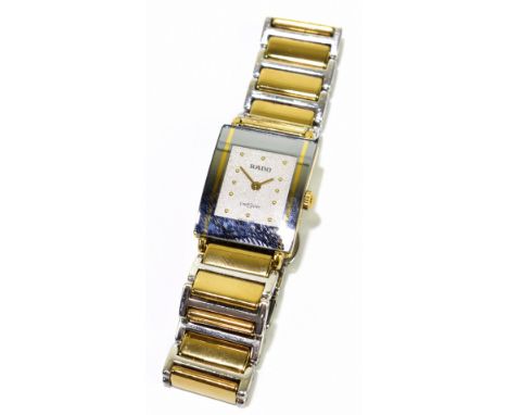 RADO; a lady's bi-metal wristwatch, no box or papers.