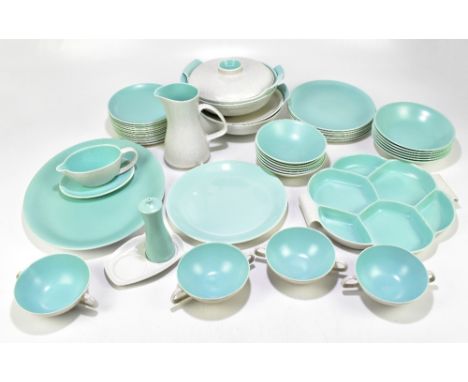 POOLE POTTERY; a 'Freeform' pattern part dinner service.