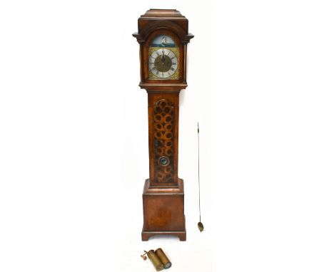 THOMAS MATTHEWS; an 18th century three-quarter size longcase clock, with brass dial set with silvered chapter ring bearing bo