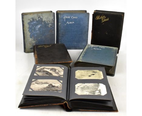 POSTCARDS; a large collection of early 20th century and later postcards, in six albums, mostly architectural and religious im