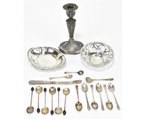 JAMES DIXON &amp; SONS; a Victorian hallmarked silver dish of shaped oval form, Sheffield 1893, together with a hallmarked si