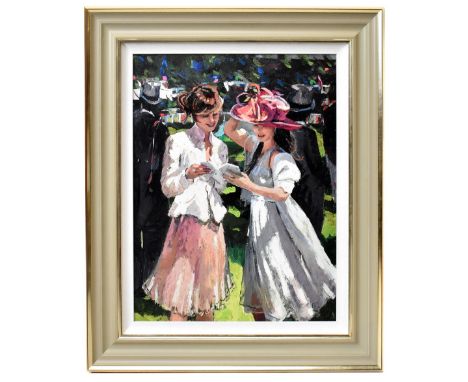 SHEREE VALENTINE DAINES (born 1959); a limited edition print, 'Royal Ascot Ladies Day II, edition 19/195, signed lower left, 