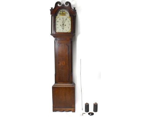 BOTHAMLEY OF BOSTON; a George III mahogany eight day longcase clock, the painted dial with Arabic numerals and subsidiary sec