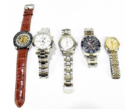 Five gentleman's dress watches, various brands including Timex and French connection (5).