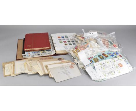 WORLD (INCL. GB &amp; COMMONWEALTH); a collection of used stamps on loose album pages and one USA album, also four small stoc