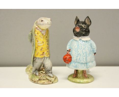 Two Beswick Beatrix Potter's Figures including Pig-Wig and Sir Isaac Newton, both BP-3a with Beswick Brown Line Backstamp wit