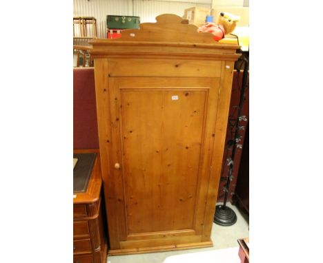 Victorian Style Pine Wardrobe, the single door opening to reveal Shelf with Hanging Space Below, 188cms high x 96cms wide