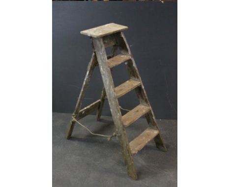 Set of Vintage Pine Decorators Step Ladders