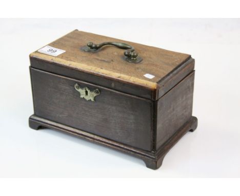 Georgian Wooden Two Section Tea Caddy raised on Bracket Feet