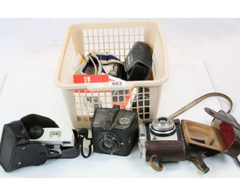 Mixed Lot of Cameras including Instamatic 25, Olympus, Ilford Sporti, Brownie Six-20 Special, etc