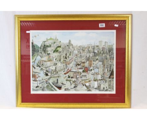 Martin Stuart Moore, Signed Limited Edition Lithograph of Bristol titled ' Memories of Bristol ' no. 116 of 950, certificate 