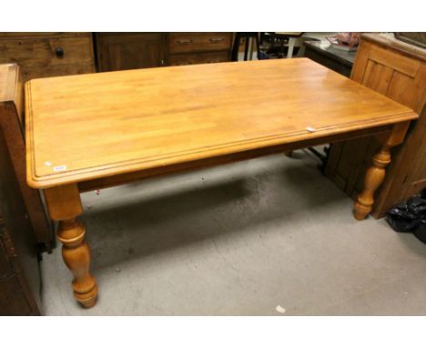 Light Oak Farmhouse Kitchen Table, 72" x 38"