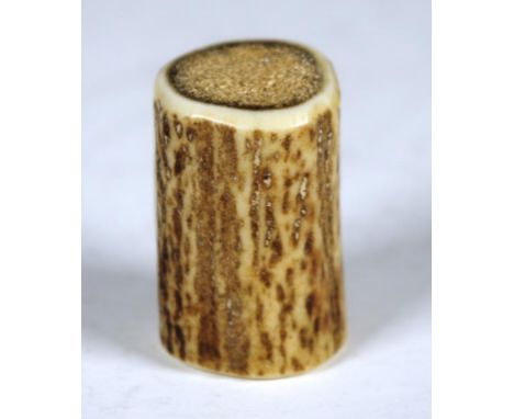 Vintage Japanese ivory netsuke in form of tree trunk. Signed. NB This item may not be exported.. Height 4cm approx.