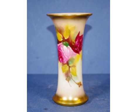 Royal Worcester handpainted Roses vase signed P. Spilsbury, base marked G923 & 1554,19.5cm high approx.