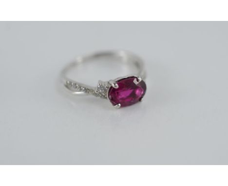 Silver and tourmaline ring size Q/8N/7