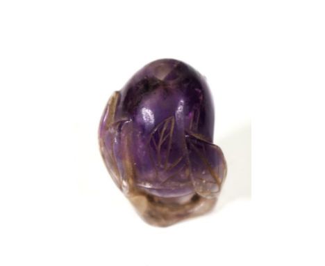 Chinese carved amethyst hardstone rambutan 4.5cm approx.