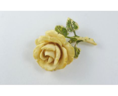 Vintage carved ivory flower brooch circa 1920s, from a private collection . NB. this item cannot be exported without CITES do