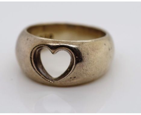 Vintage Georg Jensen silver heart ring model 320, size 4 / I.