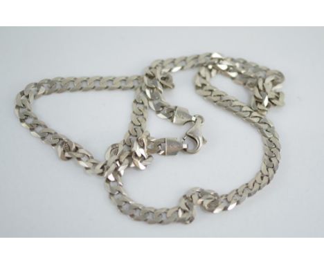 Italian silver flat link necklace approx 49cm