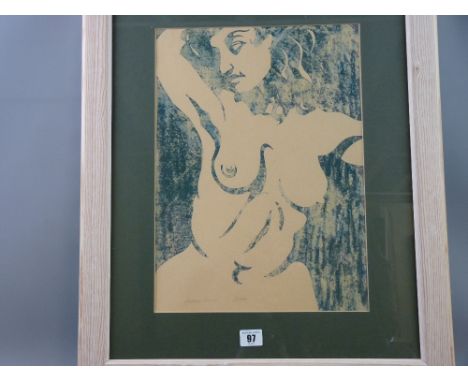 CARL F HODGSON lithograph - 'Mermaid Rising', signed with initials, 40 x 29.5 cms