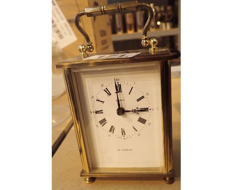 H Samuel brass carriage clock with quartz movement