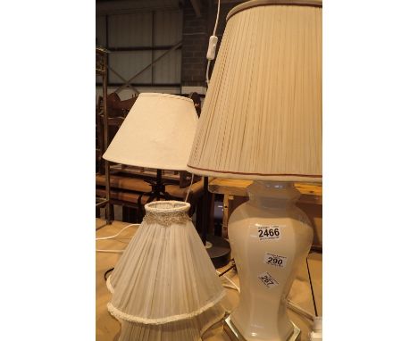 Three table lamps and one flexi shaft standard lamp