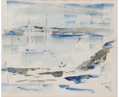 Alfred Birdsey (1912-1996) BermudanCoastal scene with boats in the baySigned, watercolour; together with a companion scene de