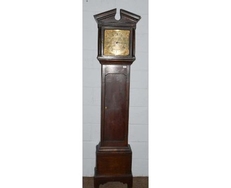 An Oak Thirty-Hour Longcase Clock, 11 inch square brass dial, signed E Sagar, K Stephen, inscribed John Dent in a cartouche, 